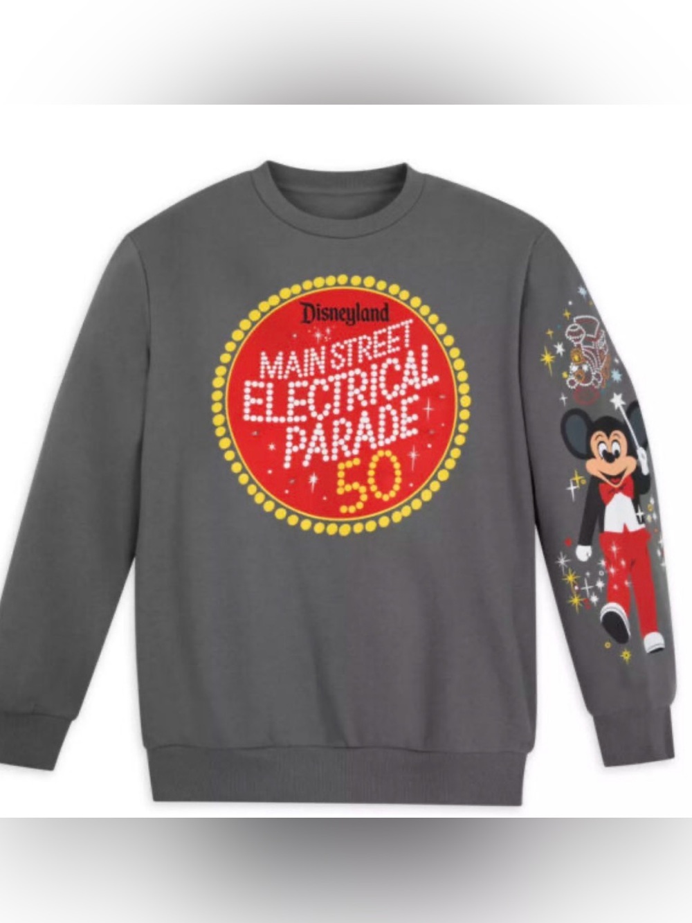 Disneyland Main Street Electrical Parade 50th Anniversary Gray Sweatshirt Large
